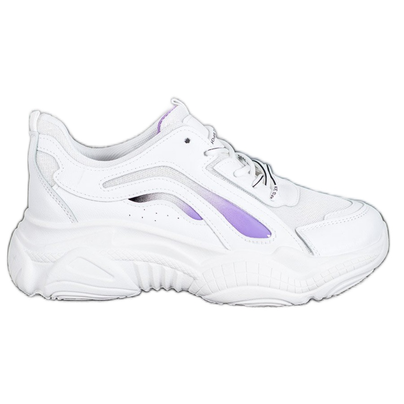 SHELOVET Divatos cipők a platformon fehér SHELOVET Divatos cipők a platformon fehér