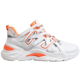 Small Swan Kényelmes Eco bőr cipők fehér narancssárga Small Swan Kényelmes Eco bőr cipők fehér narancssárga