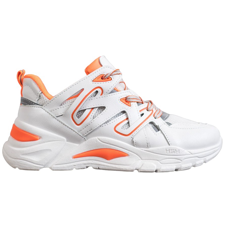 Small Swan Kényelmes Eco bőr cipők fehér narancssárga