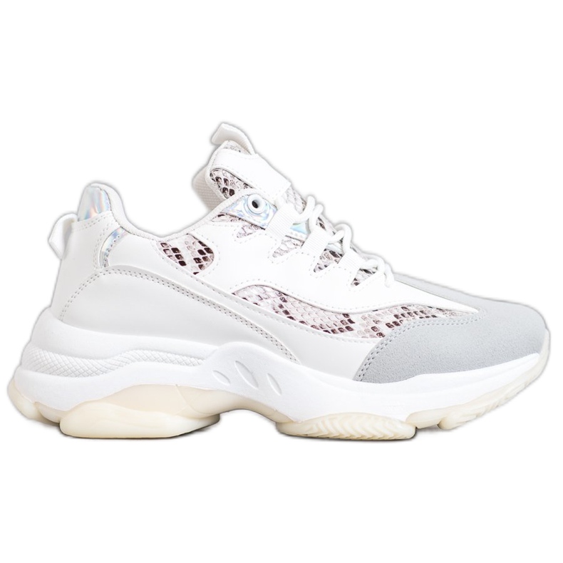 SHELOVET Snake Print Platform Cipők fehér