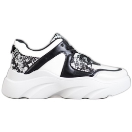 Weide Divatos Eco bőr cipők fehér fekete