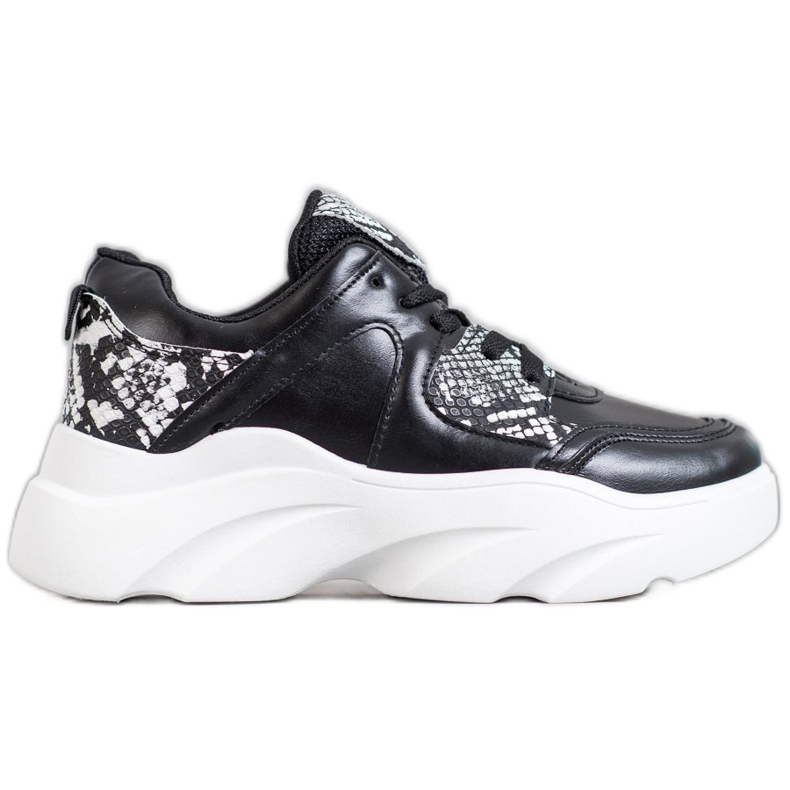 Weide Divatos Eco bőr cipők fekete