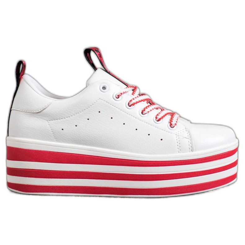 SHELOVET Cipők Csíkos Platformon fehér piros