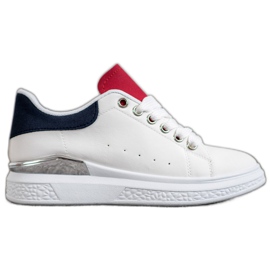 SHELOVET Cipők a platformon, öko bőrrel fehér SHELOVET Cipők a platformon, öko bőrrel fehér