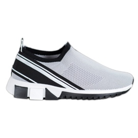 SHELOVET Csúsztatható cipők hálóval szürke SHELOVET Csúsztatható cipők hálóval szürke