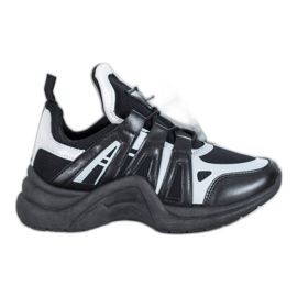 SHELOVET Kényelmes divat cipők fehér fekete SHELOVET Kényelmes divat cipők fehér fekete