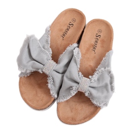 Szürke szürke BG60P Szürke papucs parafával