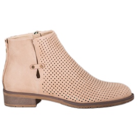 VINCEZA könnyű áttört csizma barna