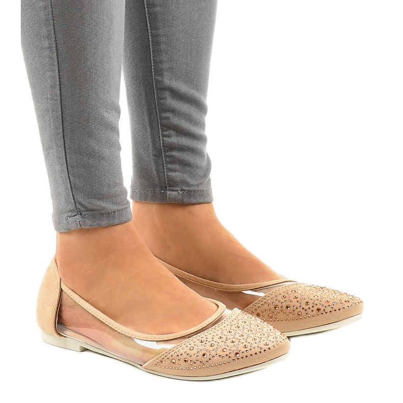 Bézs átlátszó balerinák B06-11