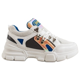 Bella Paris Divat cipők hálóval fehér sokszínű