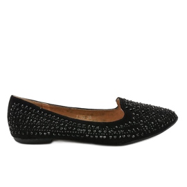 Fekete balerina mokaszin, F160 díszítéssel Fekete balerina mokaszin, F160 díszítéssel