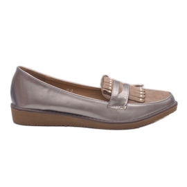 Khaki lakkozott ék cipő W-2 zöld Khaki lakkozott ék cipő W-2 zöld