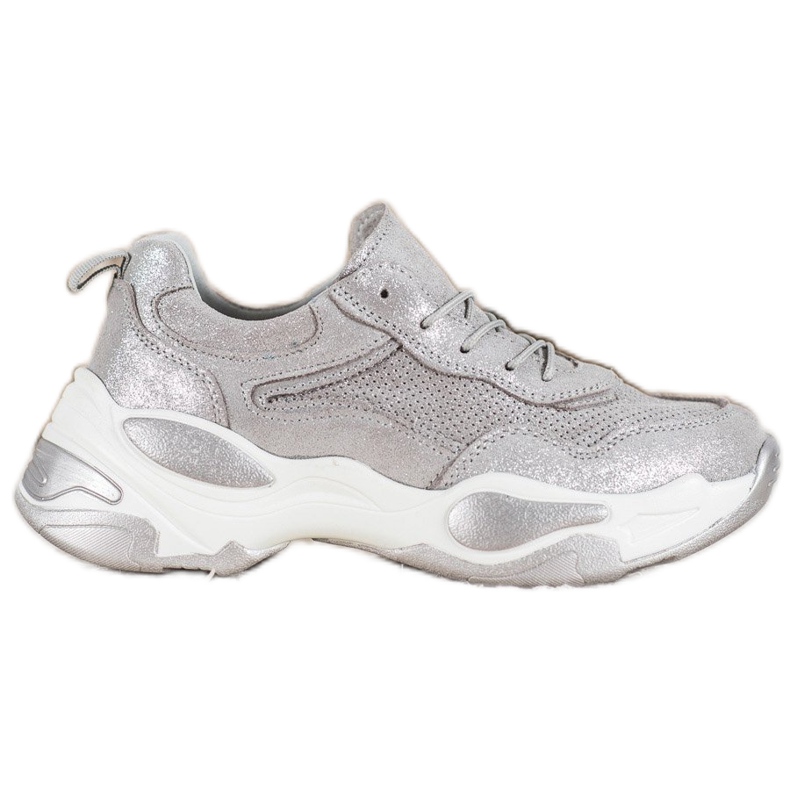 Goodin Bőr cipők ezüst szürke Goodin Bőr cipők ezüst szürke