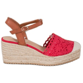 Small Swan Ék -espadrillák barna piros