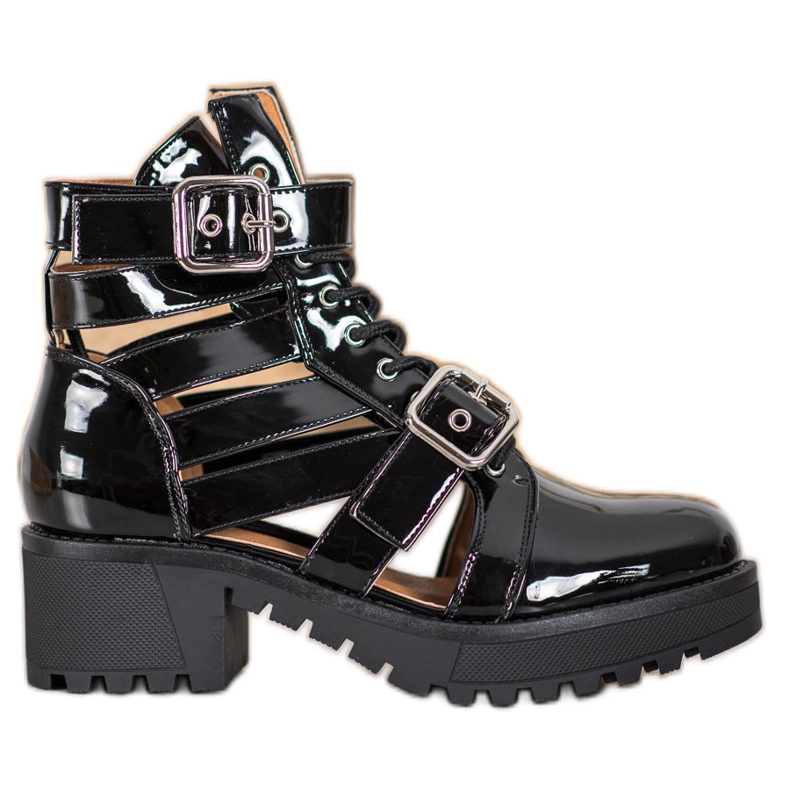 Seastar Lakkozott divatcsizma fekete