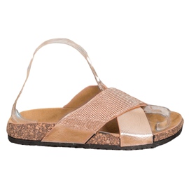 SHELOVET Klasszikus arany papucs aranysárga