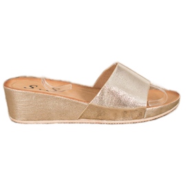 SHELOVET Stílusos ék papucs sárga