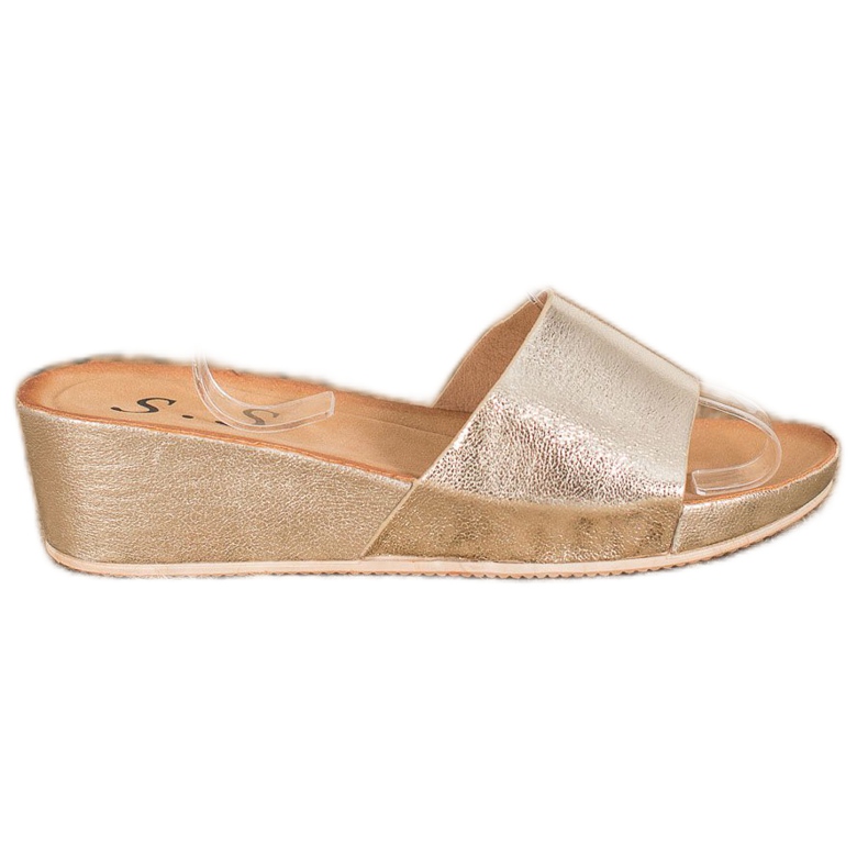 SHELOVET Stílusos ék papucs sárga