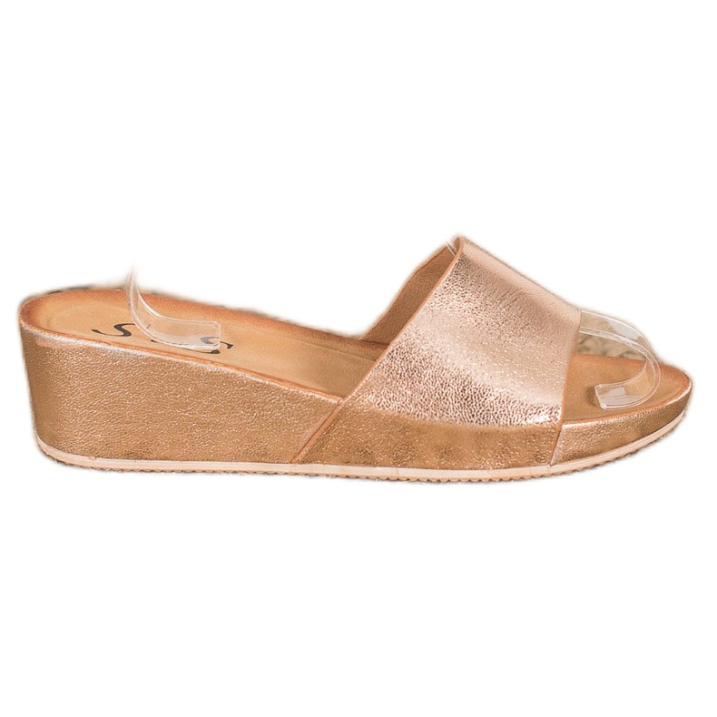 SHELOVET Stílusos ék papucs sárga