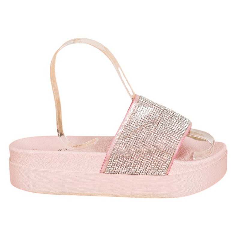 SHELOVET Papucs a platformon rózsaszín