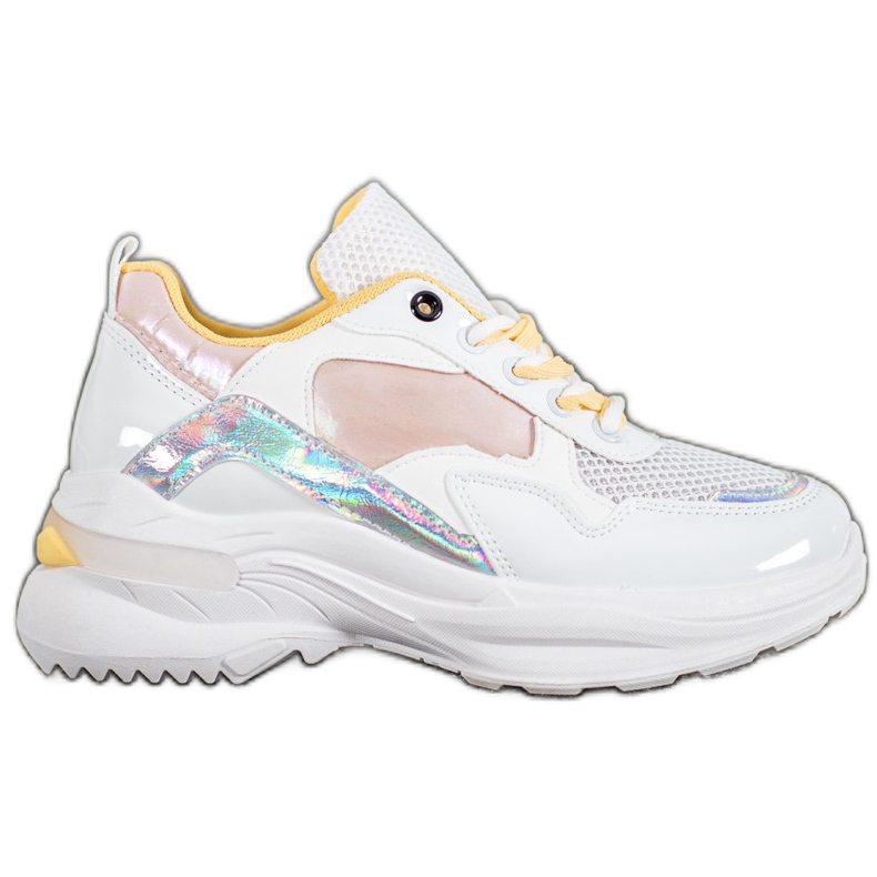 SHELOVET Stílusos öko bőr cipők fehér sokszínű