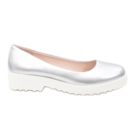 Ezüst csúszás ékcipőn BJ6223-2 szürke Ezüst csúszás ékcipőn BJ6223-2 szürke