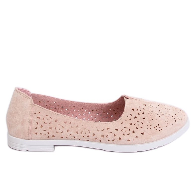 Bézs áttört balerinák ZA02P Bézs