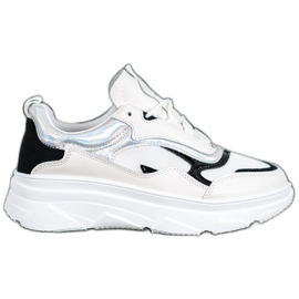 SHELOVET Divatos fehér cipők fekete