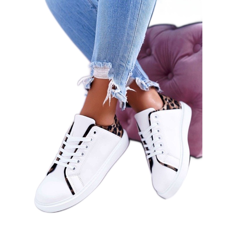FRJ Női cipők Fehér Lumiere leopárd mintával