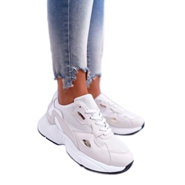 FRJ Fehér és bézs színű női sportcipő R-02 barna