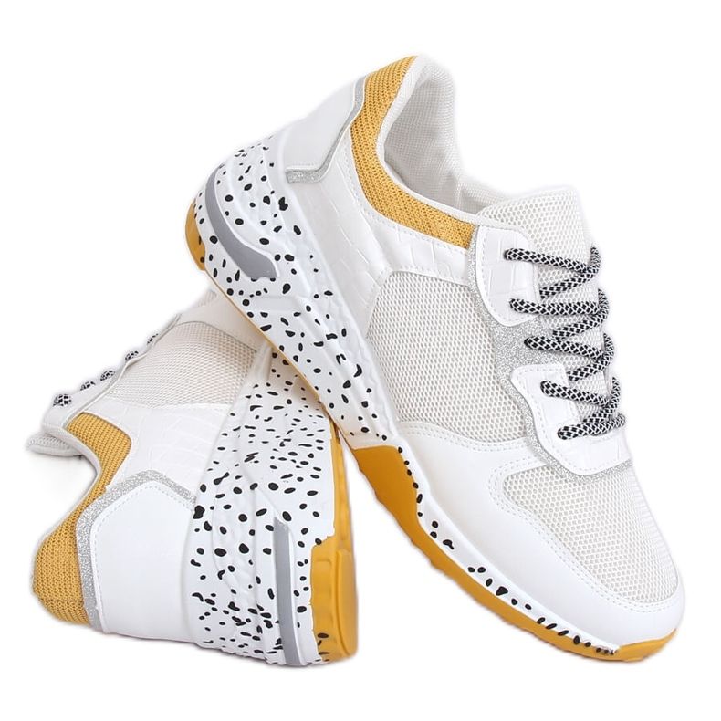 Fehér YL-22 sárga sportcipő