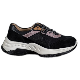 Goodin Kényelmes bőr cipők fekete