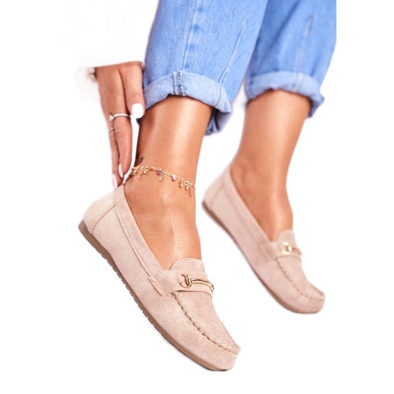 BUGO Bézs színű női cipő velúrnaplóval 99-01A