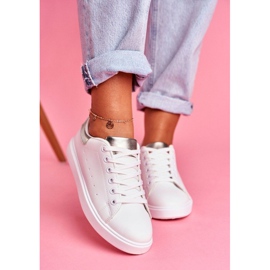 SEA Fehér sportcipő ezüst sarokkal LA85 szürke