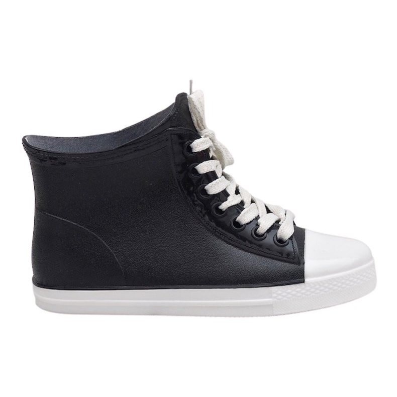 Fekete galoshes fűzős cipők SD527-1