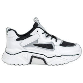 Weide Divatos hálós cipők fehér fekete