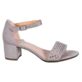 Filippo Elegáns szandál a magas sarkú cipőben szürke Filippo Elegáns szandál a magas sarkú cipőben szürke