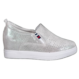 Filippo Bőr ék cipő szürke Filippo Bőr ék cipő szürke