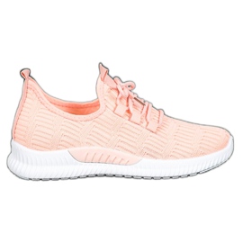 SHELOVET Kényelmes textil cipő narancssárga SHELOVET Kényelmes textil cipő narancssárga