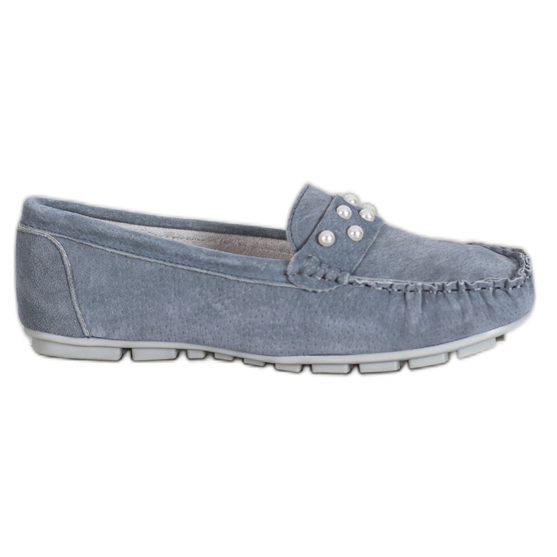 Filippo Bőr cipők gyöngyökkel szürke