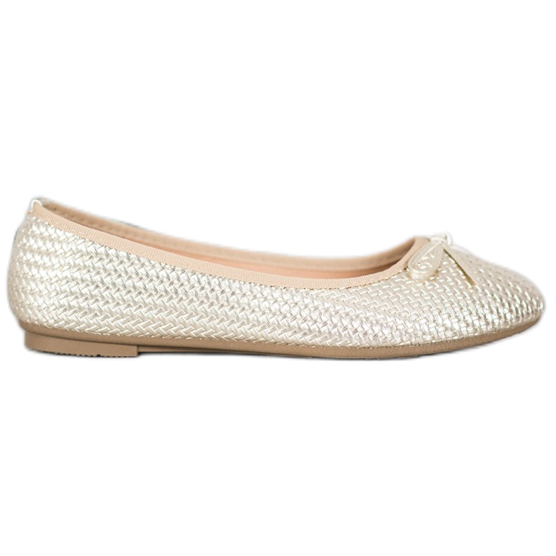 SHELOVET Fonott arany balerinák aranysárga