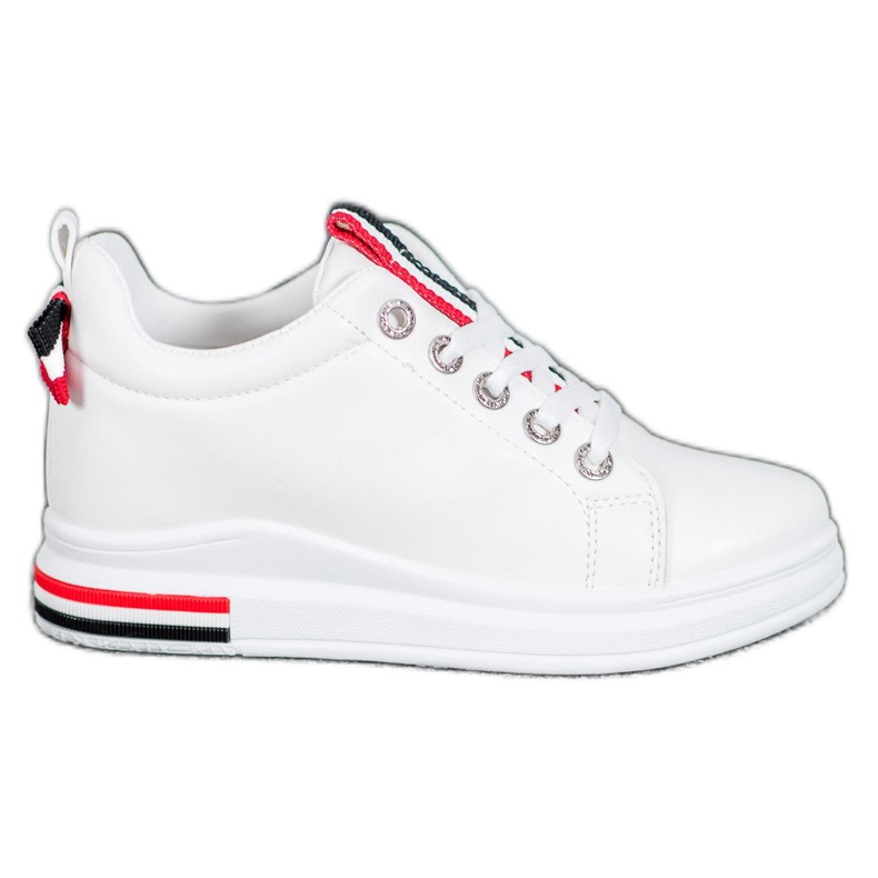 Weide Cipők rejtett ékkel fehér fekete piros