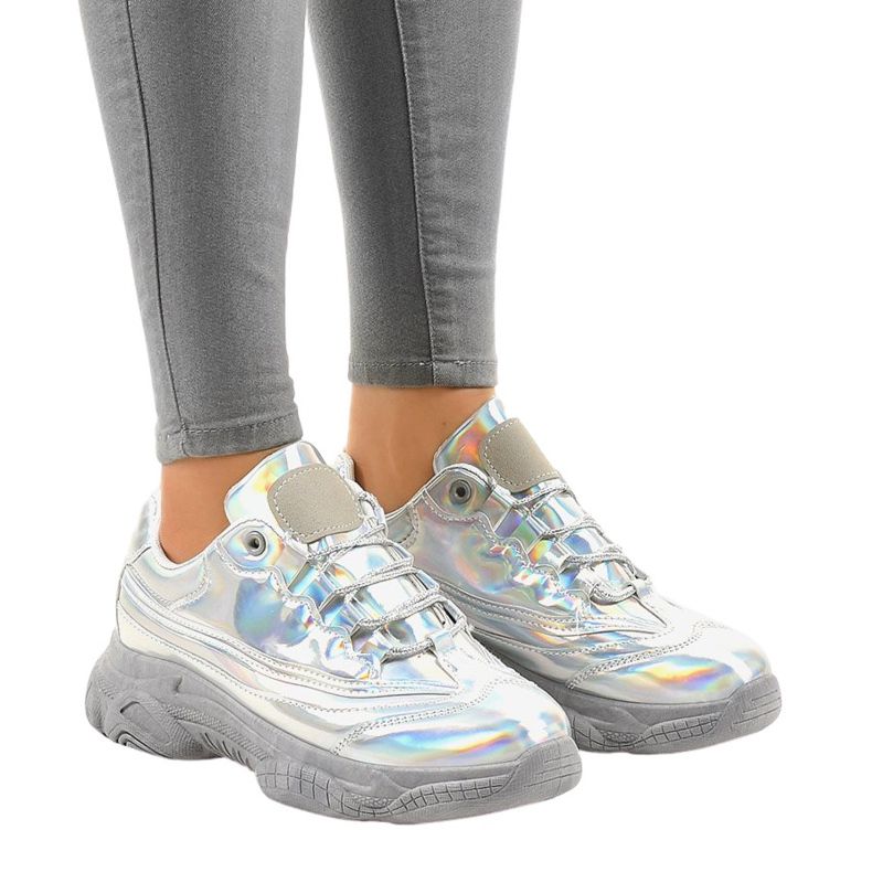 Ezüst cipők cipők Z-9781 szürke