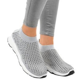 Szürke sportcipő LG27 köbcirkóniával