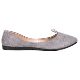 Szürke balerinák VINCEZA díszítéssel