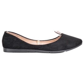 Fekete balerinák VINCEZA díszítéssel