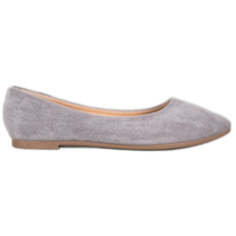 Klasszikus velúr VINCEZA balerinák szürke