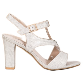 Goodin Stílusos szandál csillogással szürke aranysárga