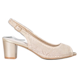 Goodin Áttört magas sarkú cipő sárga