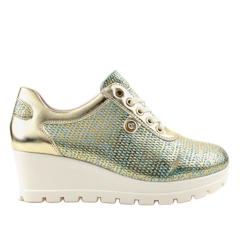 Arany divatos ék cipők JFL663-5 aranysárga